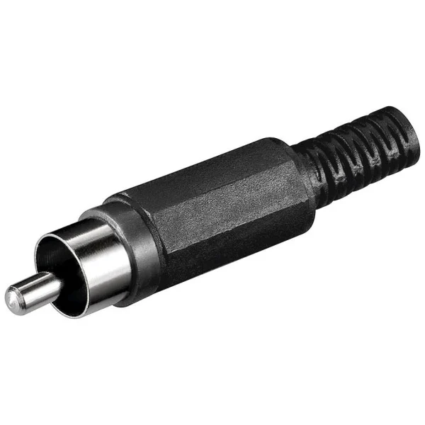 [IADAP_RCA-ECB] Connettore Audio RCA Maschio in plastica, Nero