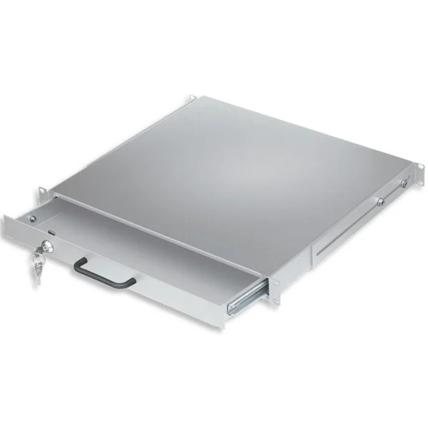 Cassetto Porta Tastiera 1U per Armadi Rack 19'' con Serratura Grigio