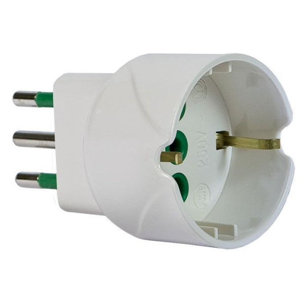 Adattatore Schuko Spina 2P+T 10A Presa Schuko 2P+T 16A
