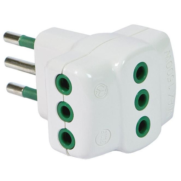 [IPW-TRP10] Adattatore Triplo Spina 2P+T Presa 2P+T 10A