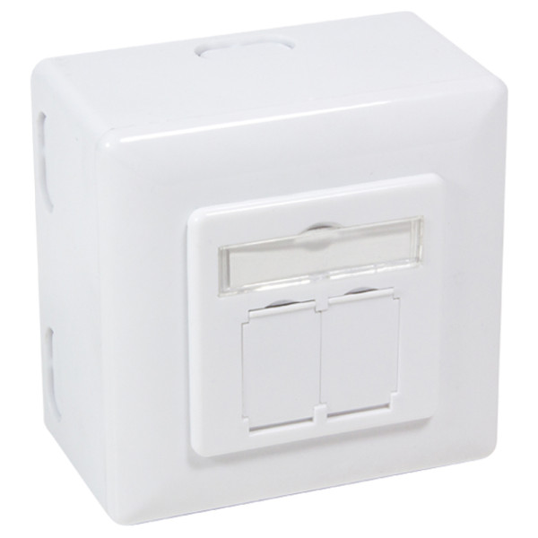 [IWP-MD_8_8-SAP-C6] Presa a Muro Esterna 2xRJ45 Cat.6 FTP Bianca da incasso