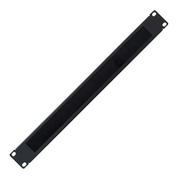 [I-CASE_PSC-NE] Pannello Passacavi 1U Forato con Spazzola Nero