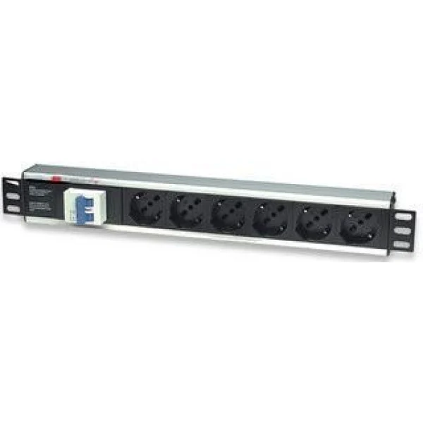 [I-CASE_STRIP-16A] Multipresa 6 Posti da Rack 19'' con Magnetotermico Spina Italiana 1,5U