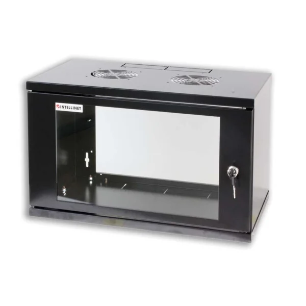 Armadio Rack 19'' a muro 10 unit&agrave; prof. 400 Nero Assemblato