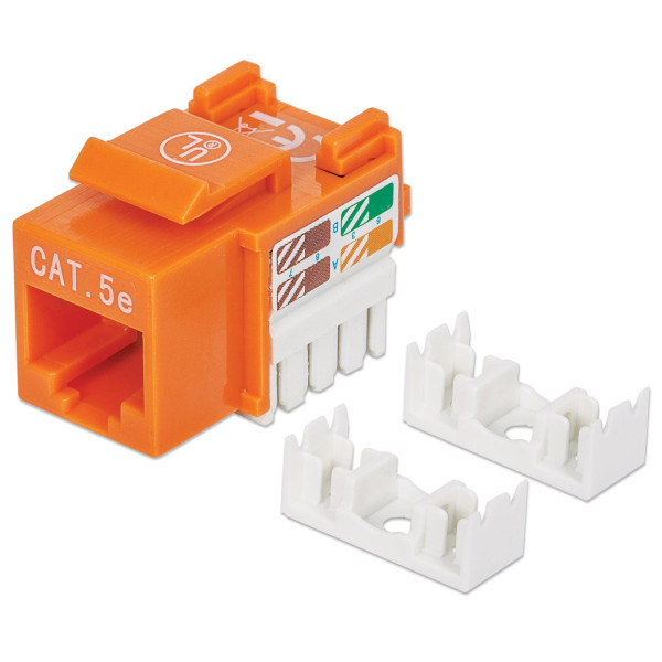 [IWP-MD_C5E_OR] Frutto Keystone RJ45 Cat.5E UTP IDC 90&deg; Arancione