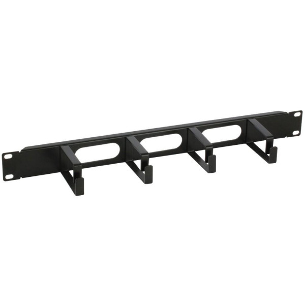 [I-CASE_CABLE-2BK] Pannello Passacavi 4 Anelli Lunghi 3 Fori 1U Nero