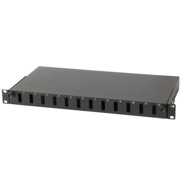 [I-CASE_FO-12SCD] Cassetto Rack 19'' Fibra Ottica 12 porte SC Duplex Nero