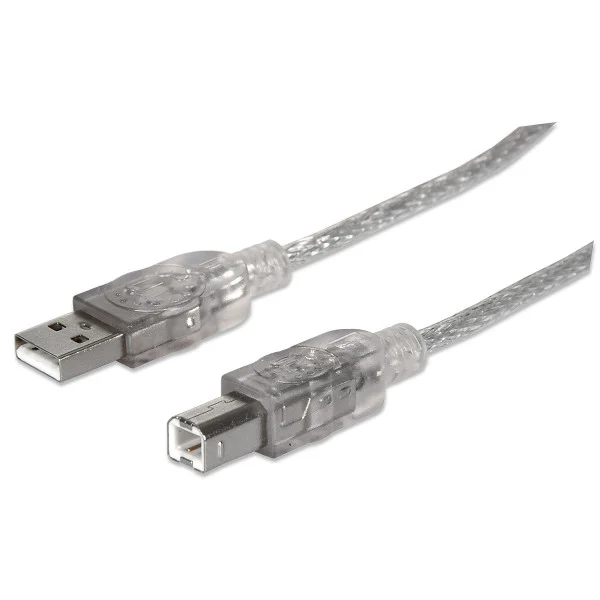 [ICOC_U-AB-20-U2SIL] Cavo USB 2.0 A maschio/B maschio 1.8 m trasparente