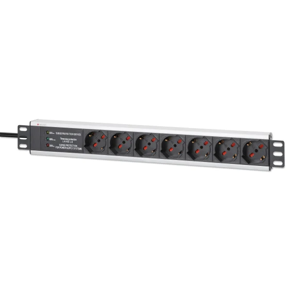 [I-CASE_STRIP-17P] Multipresa 7 Posti da Rack 19'' con Protezione Spina Italiana 1,5U