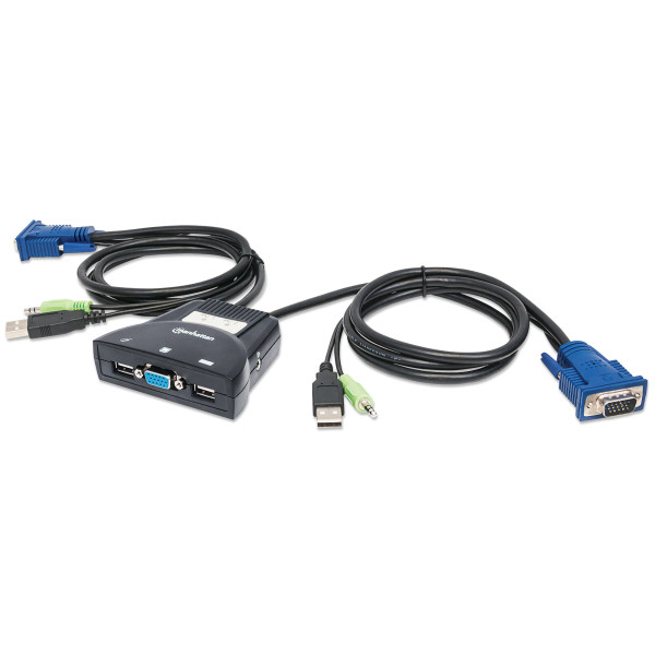 Mini KVM Switch 2 Porte USB con Audio
