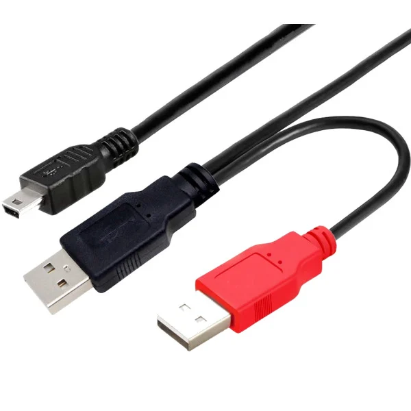 [ICOC_USB2-PW3] Cavo USB 2.0 ad Y 2xA maschio/mini B maschio 0,6 m