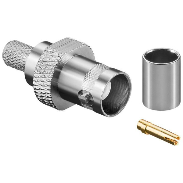 [IBNC_1012] Connettore BNC Femmina a Crimpare per Cavo RG59/62