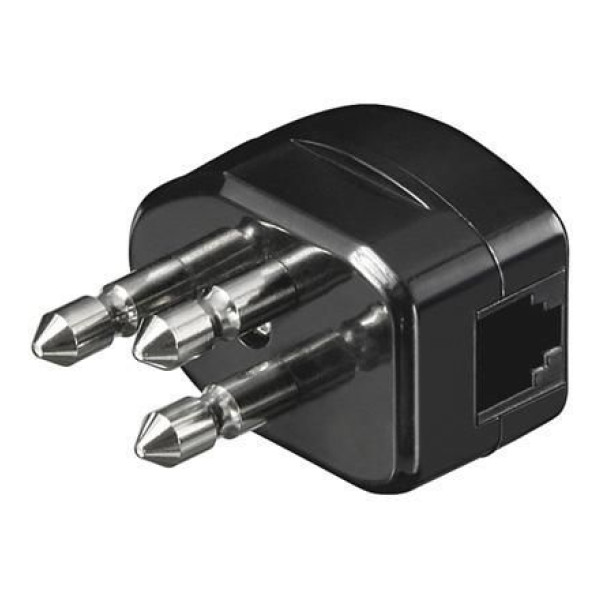 [I-EDL_85] Spina tripolare con RJ11 Nera