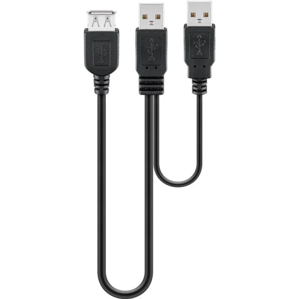 Cavo USB 2.0 ad Y 2xA maschio/A femmina 0.3 m