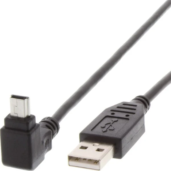 [ICOC_MUSB-AA-018ANG] Cavo USB 2.0 A maschio/mini B maschio 90&deg; 1,8 m Nero