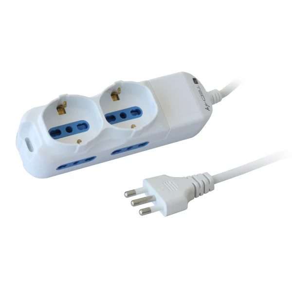 [IUPS-PCP-4I2S] Multipresa 4 Posti Italiana Bipasso / 2 Schuko