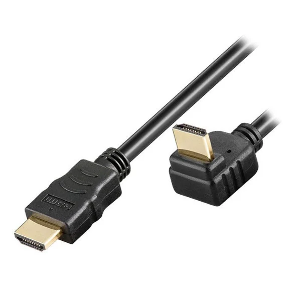 [ICOC_HDMI-LE-050] Cavo HDMI High Speed con Ethernet A/A M/M Angolato 5 m Nero