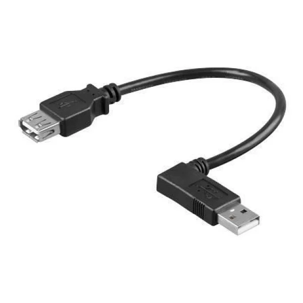 [ICOC_U2-AA-ANL] Cavo USB 2.0 A maschio angolato/A femmina 0,15m