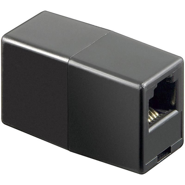 [IWP-ADAP-4_4BK] Accoppiatore telefonico RJ11 6 poli 4 contatti Pin to Pin F/F Nero
