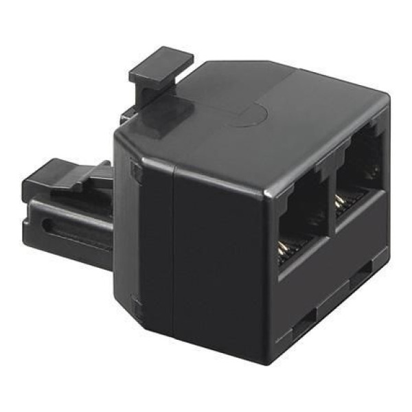 [IWP-ADAP-13_40BK] Accoppiatore telefonico duplex 6P4C M a 2x 6P4C F