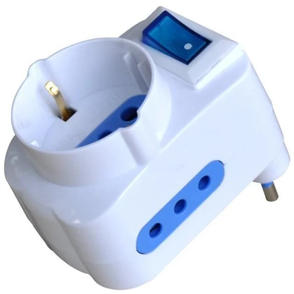 [IPW-TRP-310W] Adattatore con Spina 10A 2 Prese 10A e 1 Schuko