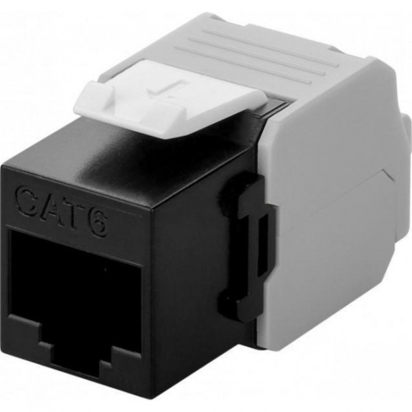 [IWP-MD_C6_TLUB] Frutto Keystone RJ45 UTP Cat. 6 Nero Toolfree