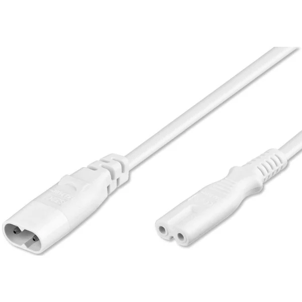 [ICOC_02-NC-EXTW] Cavo Prolunga di Alimentazione 2 poli C7/C8 2mt bianco