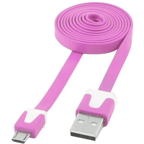 [ICOC_MUSB-A-FLR] Cavo Flat USB AM a Micro USB M Rosa 1m