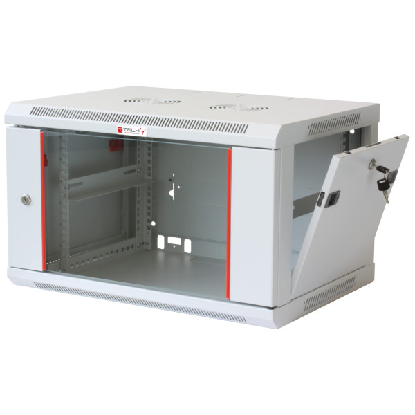 Armadio Rack 19'' a muro 12 unit&agrave; sezione unica prof. 450mm Grigio