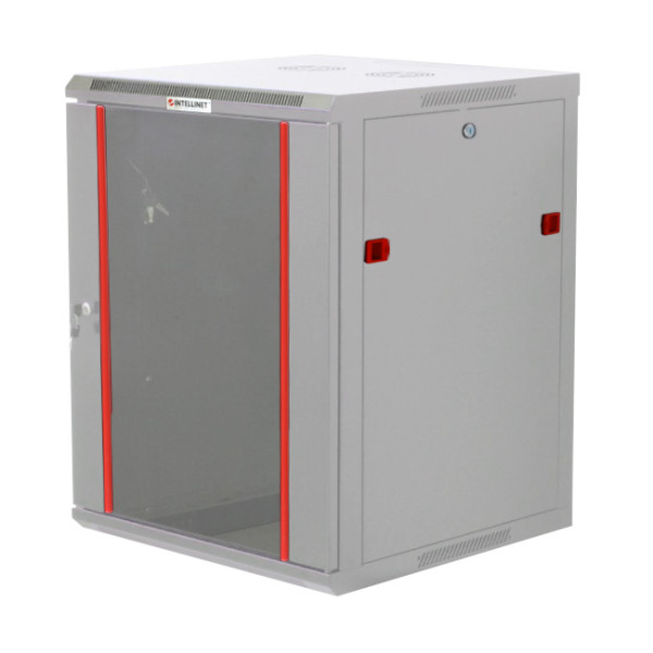Armadio Rack 19'' a muro 12 unit&agrave; sezione unica prof. 600mm Grigio