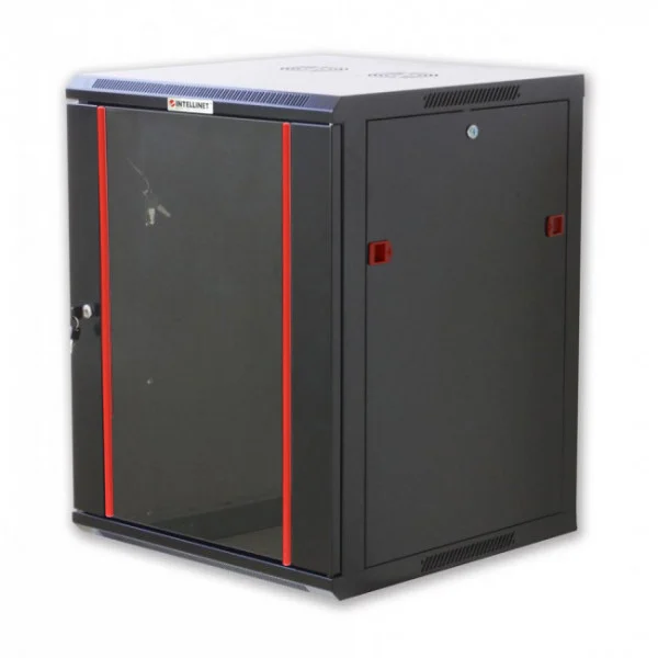 Armadio Rack 19'' a muro 15 unit&agrave; sezione unica prof. 600mm Nero