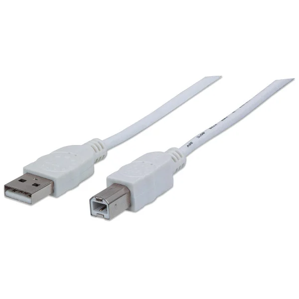 [ICOC_U-AB-018-U2W] Cavo USB 2.0 A maschio/B maschio 1.8m Bianco