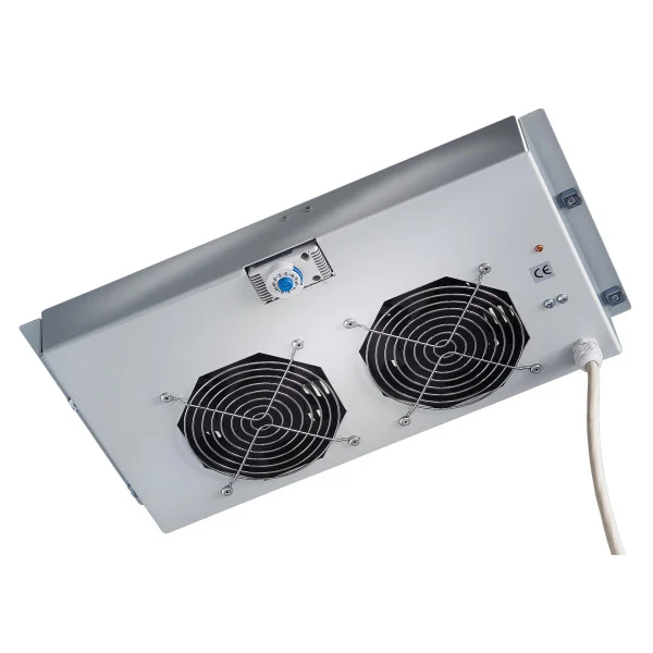 [I-CASE_FAN-2] Gruppo di Ventilazione a Soffitto per Rack 19'' 2 Ventole Grigio