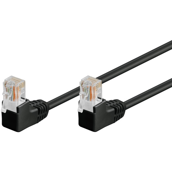 Cavo di rete Patch Angolato 90&deg; CCA Cat. 5e Nero UTP 5 m