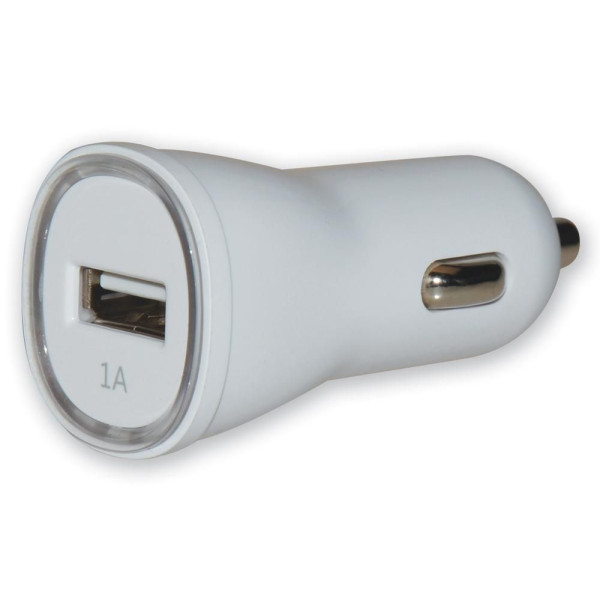 [IUSB2-CAR2-1A1P] Caricatore da Auto Universale 1 Porta USB con Uscita 5V 1A Bianco