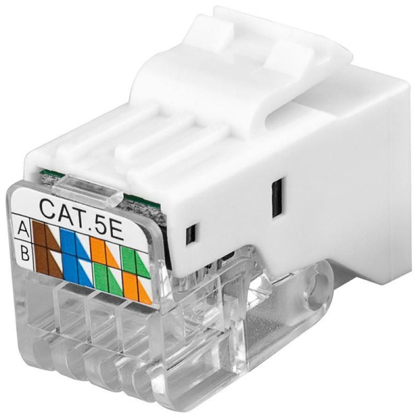 [IWP-MD_C5E_TLU] Frutto Keystone Toolless RJ45 Cat5e UTP Snap-In Bianco