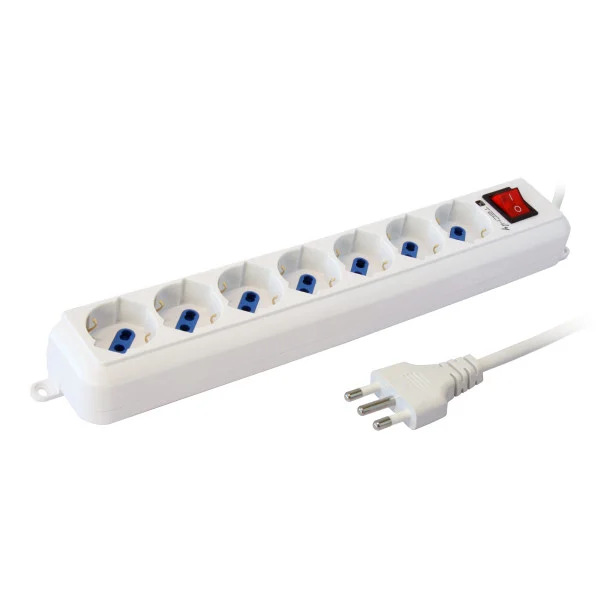 [IUPS-PCP-7L] Multipresa 7 Posti Italiana Bipasso / Schuko