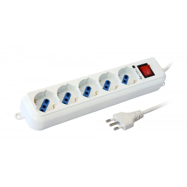 [IUPS-PCP-LC] Multipresa 5 Posti Italiana Bipasso / Schuko