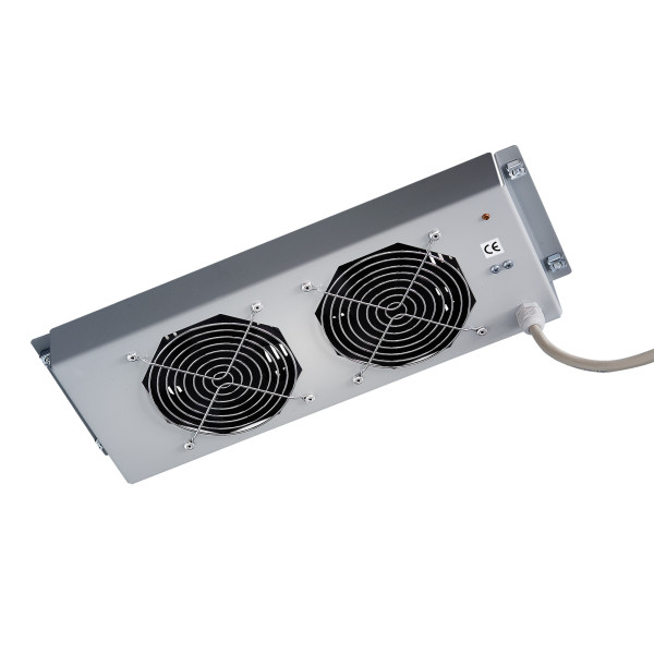 [I-CASE_FAN2-ST] Gruppo di 2 Ventole a Soffitto Senza Termostato per Rack 19'' Grigio