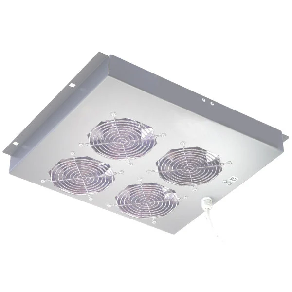 [I-CASE_FAN-4ST] Gruppo di 4 Ventole a Soffitto Senza Termostato per Rack 19'' Grigio