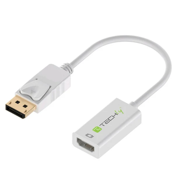 [IADAP_DP-HDMIF2] Adattatore Attivo DisplayPort 1.2 Maschio HDMI Femmina 4K 30Hz 15cm Bianco