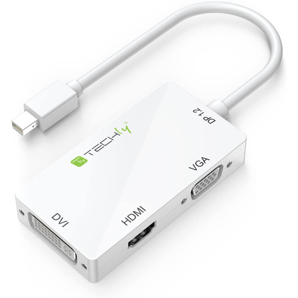 [IADAP_MDP-COMBOF12] Adattatore 3 in 1 Mini DisplayPort 1.2 (Thunderbolt) a HDMI/DVI/VGA
