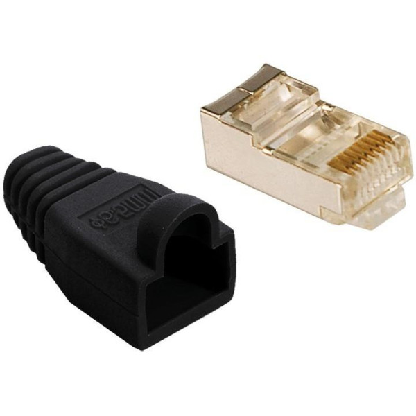 [IWP-CAT5ES-BK] Plug Copriconnettore Cat.5E RJ45 Cavo Schermato 100pz Nero