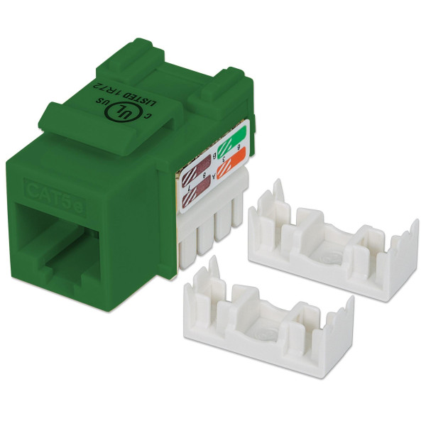 [IWP-MD_C5E_VE] Frutto Keystone RJ45 Cat.5E UTP IDC 90&deg; Verde