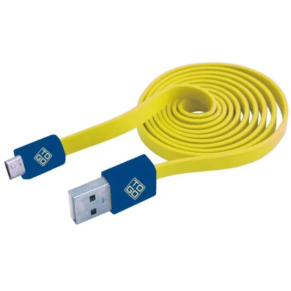[ICOC_MUSB-FLY] Cavo Flat USB AM a Micro USB M 1m Giallo / Blu