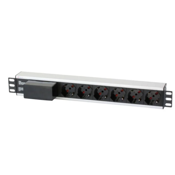 [I-CASE_STRIP-16A3] Multipresa 6 Posti da Rack 19'' con Magnetotermico Spina Italiana Cavo 3 metri 1U