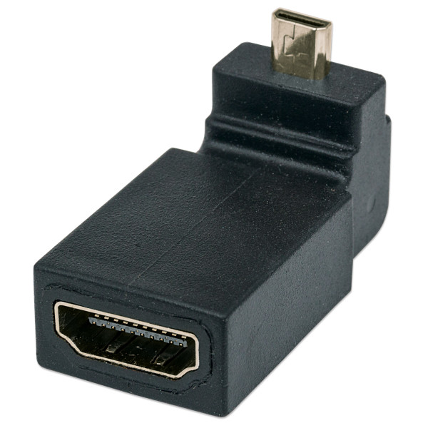 [IADAP_HDMI-MD90] Adattatore HDMI A Femmina / Micro D Maschio Angolato Nero