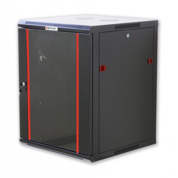 Armadio Rack 19'' a muro 12 unit&agrave; sezione unica prof. 600mm Nero