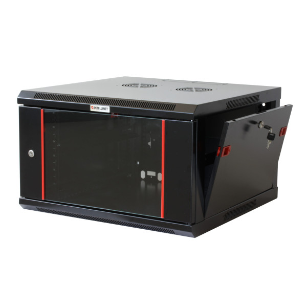 Armadio Rack 19'' a muro 6 unit&agrave; sezione unica prof. 600mm Nero