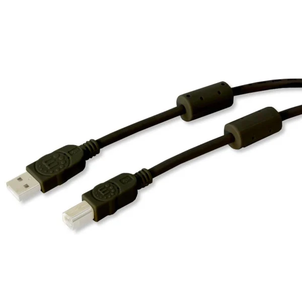 [ICOC_U-AB-30-U2-FBK] Cavo USB 2.0 A M / B M con Ferrite Doppia Schermatura Nero 3 metri